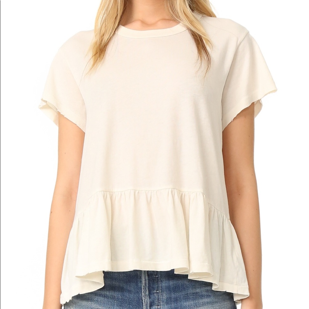 THE GREAT. Distressed T-shirt.